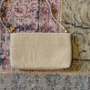 Whiting and Davis Elegant Cream Woven Women's Bag